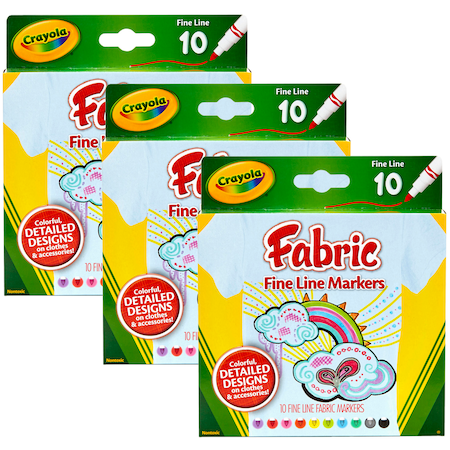 Crayola Fabric Markers, Fine Line, PK30 BIN588626